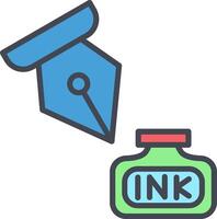 inkt en pen vector icoon