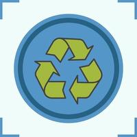 recycle kleur symboolpictogram. geïsoleerde vectorillustratie vector