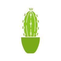 cactus in bloempot glyph kleur icoon. sappig. silhouet symbool op witte achtergrond. negatieve ruimte. vector illustratie