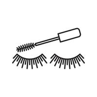 mascara lineaire oogpictogram. kunstmatig. vrouwen goederen. wimpers. dunne lijn illustratie. verzinnen. contour symbool. vector geïsoleerde overzichtstekening