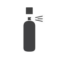 spray anti-transpirant glyph icoon. silhouet symbool. deodorant. negatieve ruimte. vector geïsoleerde illustratie