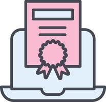 online certificaat vector icoon