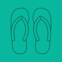 slippers lineaire pictogram. zomer pantoffels. dunne lijn overzichtssymbolen op kleur achtergrond. vector illustratie