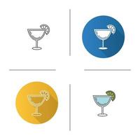 margarita cocktail icoon. plat ontwerp, lineaire en kleurstijlen. martini drankje. geïsoleerde vectorillustraties vector