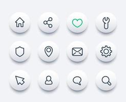 basislijnpictogrammen ingesteld voor web en apps vector