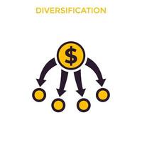 diversificatie, gediversifieerde portefeuille vector