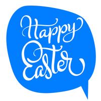vector gelukkige Pasen-tekst op blauwe achtergrond. Kalligrafie die Vectorillustratie EPS10 van letters voorzien