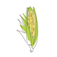 gestileerde maïs geïsoleerd op een witte achtergrond. een lijn vector pictogram, logo of symbool. vectorillustratie.