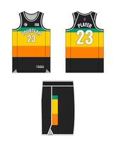 basketbal Jersey sjabloon ontwerp, basketbal uniform mockup ontwerp, vector sublimatie sport- kleding ontwerp, Jersey basketbal ideeën.