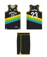 basketbal Jersey sjabloon ontwerp, basketbal uniform mockup ontwerp, vector sublimatie sport- kleding ontwerp, Jersey basketbal ideeën.