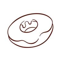 gemakkelijk donut icoon in lijn kunst stijl. logo voor bakkerij, menu, restaurant, cafe ontwerp. vector illustratie geïsoleerd Aan een wit achtergrond.