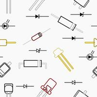 bewerkbare vector van schets stijl diode illustratie symbool naadloos patroon voor creëren elektronisch of elektrisch verwant achtergrond en decoratief element