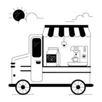 espresso cafe lineair illustraties vector