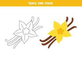 spoor en kleur tekenfilm vanille. afdrukbare werkblad voor kinderen. vector