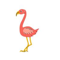 schattig vogel zomer exotisch vogel flamingo geïsoleerd vector