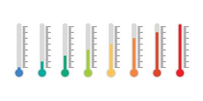 temperatuur symbool set. temperatuur meting. thermometer icoon vector illustratie