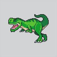 pixel kunst illustratie tyrannosaurus. korrelig t-rex. tyrannosaurus t-rex dinosaurus korrelig voor de pixel kunst spel en icoon voor website en video spel. oud school- retro. vector