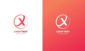 X brief modern creatief logo ontwerp vector