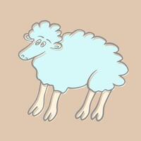 vector illustratie van een gemakkelijk grappig schapen.