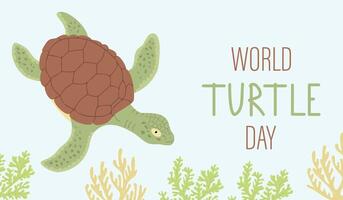 wereld schildpad dag horizontaal illustratie vector