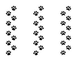 hond en kat pootafdrukken collectie, paw icon set black icon vector