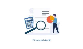 financieel audit of professioneel accounting onderhoud concept vector