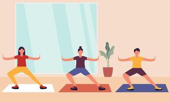 aerobics klas, opleiding, sport- werkzaamheid illustratie vector