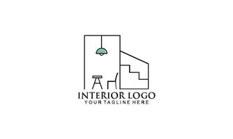 interieur kamer, meubelgalerij logo ontwerp vector