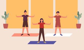 aerobics klas, opleiding, sport- werkzaamheid illustratie vector