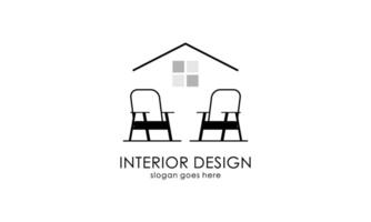interieur kamer, meubelgalerij logo ontwerp vector