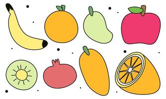 fruit tekenfilm groot reeks verzameling vector