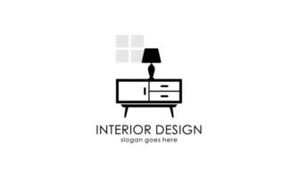 interieur kamer, meubelgalerij logo ontwerp vector