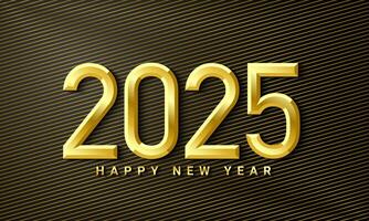gouden 2025 gelukkig nieuw jaar achtergrond ontwerp. vector