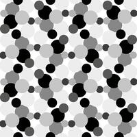 naadloos vector patroon met zwart en wit polka dots in een ongebruikelijk gevormde interpretatie