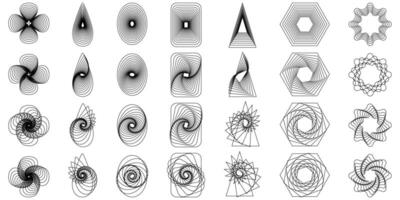 meetkundig abstract bloem vorm set, ster figuur vector icoon uitrusting, funky retro brutaal minimaal kunst. gemakkelijk Memphis y2k elementen verzameling, bloemen rooster vlak bauhaus sjabloon. abstract bloem vormen