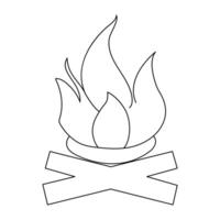 doorlopend lijn tekening van brand vlam lineair icoon vector illustratie
