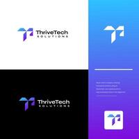 eerste brief t technologie logo ontwerp sjabloon vector