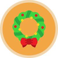 Kerstmis krans vlak multi cirkel icoon vector