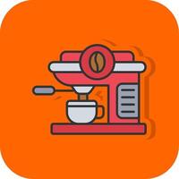 koffie machine gevulde oranje achtergrond icoon vector