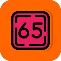 zestig vijf gevulde oranje achtergrond icoon vector