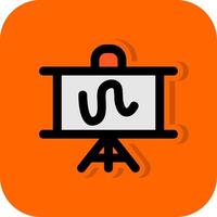 wit bord gevulde oranje achtergrond icoon vector