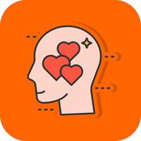 in liefde gevulde oranje achtergrond icoon vector
