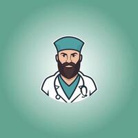 logo dokter karakter illustratie vector