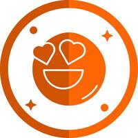 in liefde glyph oranje cirkel icoon vector