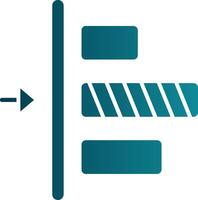 links uitlijning glyph helling ronde hoek icoon vector