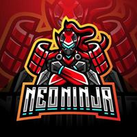 neo ninja esport mascotte logo ontwerp vector
