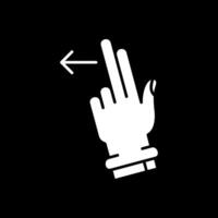twee vingers links glyph omgekeerd icoon vector