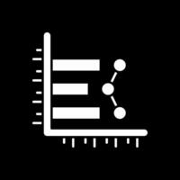 staafdiagram glyph omgekeerd pictogram vector