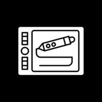 grafisch tablet glyph omgekeerd pictogram vector