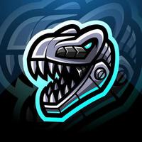 dinosaurus hoofd robot esport mascotte logo ontwerp vector